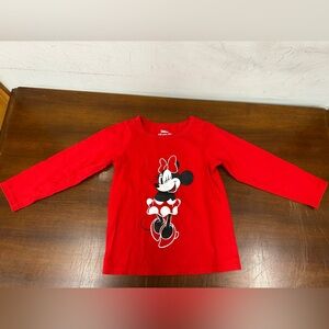Disney Red Minnie Mouse Kids Shirt in Sz 4T. Small flaw
